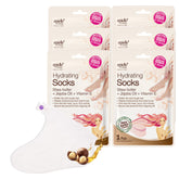 Epielle Hydrating Foot Mask packaging shows six pairs for home spa use.