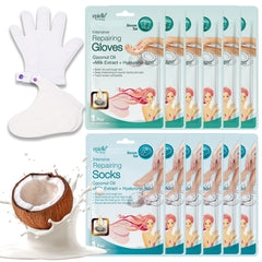 Epielle intensive repairing hand mask gloves-application shows at-home spa hydration for dry hands