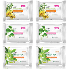 Epielle makeup remover wipes box six-pack for quick, gentle cleansing on the go.