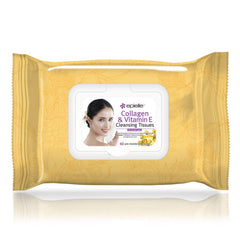 Epielle makeup remover wipes texture closeup highlighting oil-free formula benefits