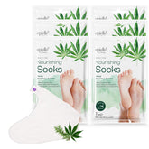 Epielle Nourishing Foot Mask packaging shows six pairs for at-home spa care.