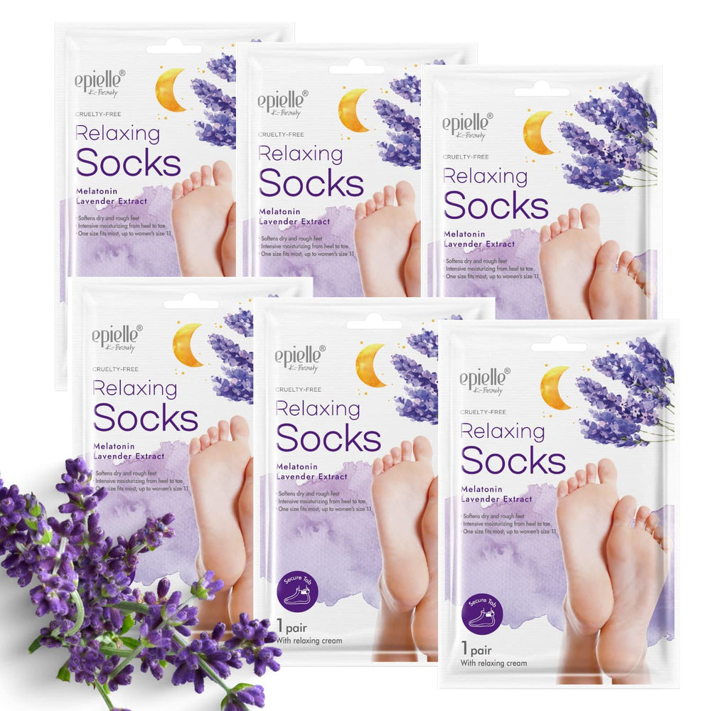 Epielle Relaxing Foot Mask packaging for spa-ready at-home care