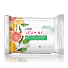 Epielle Vitamin C wipes ingredient closeup with natural extracts