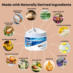 EpixCare Magnesium Cream back-shoulders-rub demonstrates easy massage for daily comfort.
