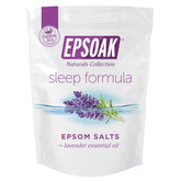 Epsoak Lavender Sleep Formula bath salt bag ready for a relaxing soak.