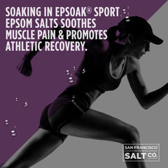 Epsoak Sport foot soak setup shows warm water and lavender scent after training.