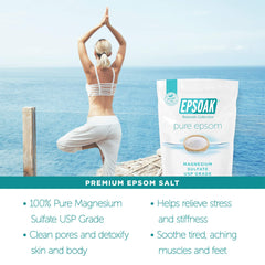 Epsoak unscented epsom salt crystals for a calm, customizable soak