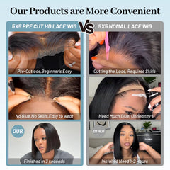 EQ DUOUPA 5x5 HD lace closure closeup shows seamless skin blend