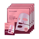 EQQUALBERRY collagen pore-tight mask packaging highlights vegan PDRN for pore care.