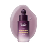 EQQUALBERRY Purple PDRN Serum bottle close-up showing pore-minimizing formula