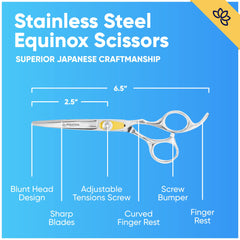 Equinox professional scissors 6.5-inch length for versatile control