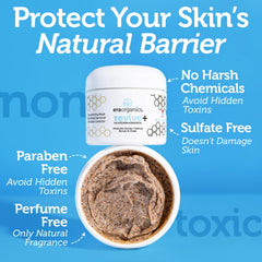 Era Organics Manuka Honey Exfoliating Face Scrub dispensed for a soothing at-home facial ritual.