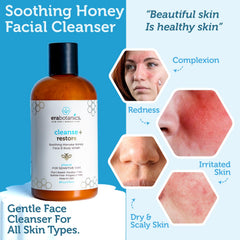 Era Organics Manuka Honey Face Wash foam lather illustrating rich hydration without over-drying