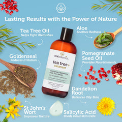 Era Organics Purifying Tea Tree Face Wash foamy lather cleanses pores and reduces shine