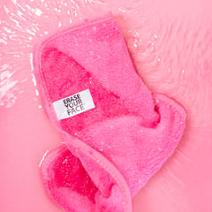 ERASE YOUR FACE exfoliating side offers gentle buffing for smoother skin.