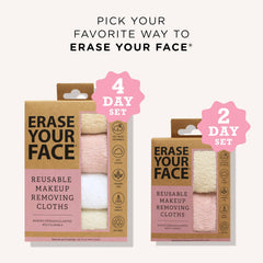 ERASE YOUR FACE reusable microfiber towels pack-4 for eco-friendly, waste-reducing skincare routines.