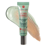 Erborian CC Red Correct bottle front showing green color correction for redness