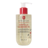 Erborian Centella Cleansing Oil packaging highlights soothing, easy makeup removal for daily skin care
