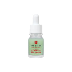 Erborian Centella Red Serum 10ml bottle closeup, fragrance-free formula ideal for sensitive skin.
