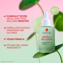 Erborian Centella Red Serum 10ml pump detail highlights mess-free dispensing.