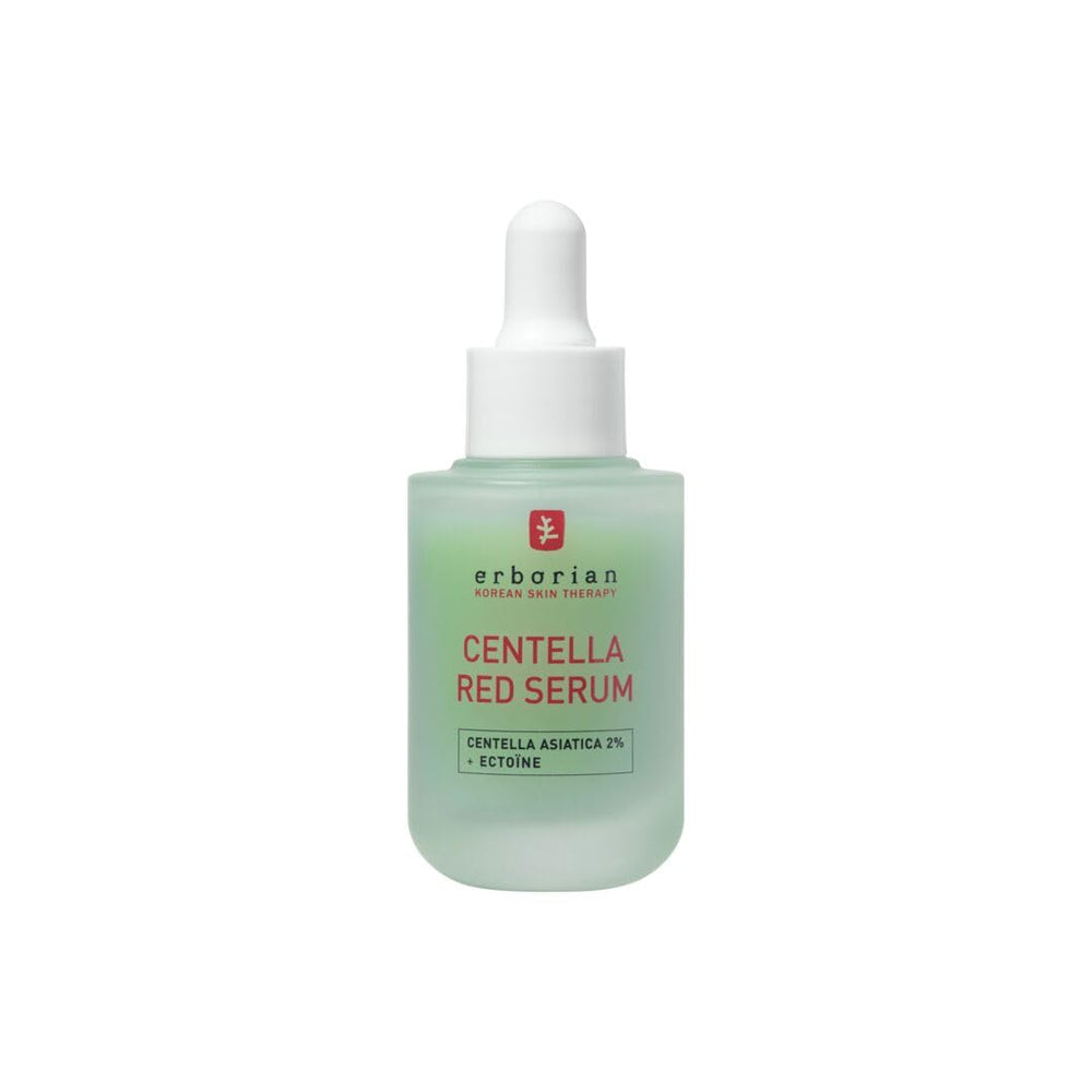Erborian Centella Red Serum 30ml bottle, calming formula for sensitive skin.