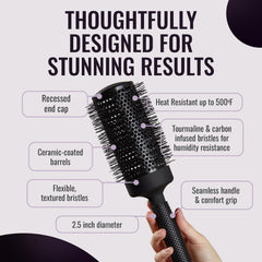 ERGO Ceramic Ionic Round Brush in action delivering smooth, shiny results