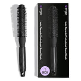 ERGO ceramic ionic round brush ergonomic handle for comfortable grip during blowouts