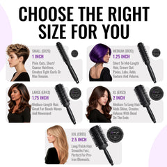 ERGO brush with tourmaline ceramic barrel for even heat and frizz control
