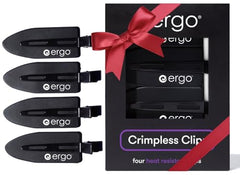 ERGO no-crease hair clips 4pc set gently hold bangs and curls for polished styling.