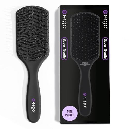 ERGO Super Gentle Mini Paddle Brush for blow drying with smooth detangling