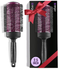 ERGO Super Gentle Round Brush barrel closeup shows even heat distribution for smooth blowouts.