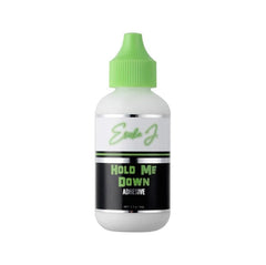 Ericka J Hold Me Down Adhesive bottle shows water-resistant hold for lace wigs