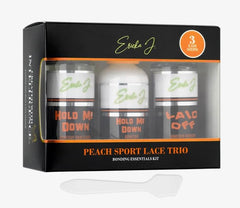 Ericka J Peach Lace Trio Kit displaying all three products for secure wig installation.