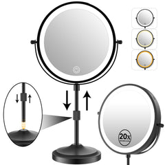 Erlingeryi 9in magnifying mirror 1x-20x close-up detail for precise grooming.