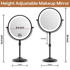 Erlingeryi lighted mirror with 60 LEDs and dimmable color options for makeup.