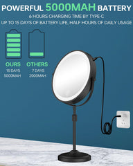 Rechargeable Erlingeryi mirror with long battery life for cordless use