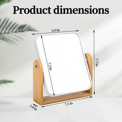 Esayendder bamboo stand desk mirror showcases natural wood texture and eco-friendly style.