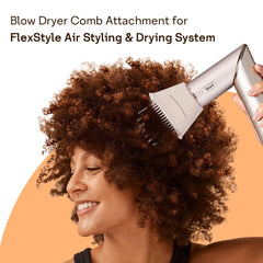 Esctabalt styling-mode use demonstrates easy blow-drying with this attachment