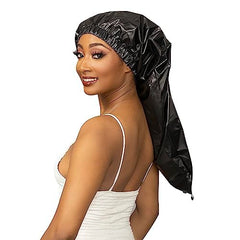 Esha Girl shower cap for long hair shows waterproof protection and secure fit.