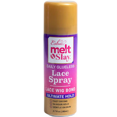 Esha MELT N SLAY bottle pour demonstrates easy application for strong hold on lace wigs.