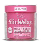 Esha Slick N Slay bottle with Melon for long-lasting hold on braided styles.