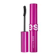 Esika Mega Full-Size Mascara packaging in black highlights waterproof formula for long-lasting lashes