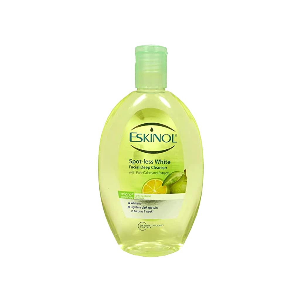 Eskinol Naturals Calamansi cleanser bottle on sink for daily refresh