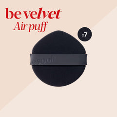 Espoir Be Velvet Air Puff close-up highlights plush ruby cell fabric for gentle blending.