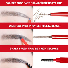 Espoir Brow Balance Pencil Ash Brown built-in brush blends color for soft texture