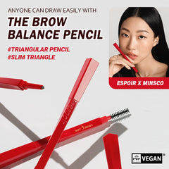 Espoir Brow Balance Pencil Ash Brown full-surface texture delivers even, natural brow coverage