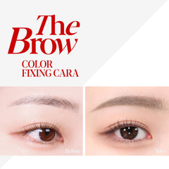 Espoir The Brow Color Fixing Cara angled skinny brush enables precise brow shaping.
