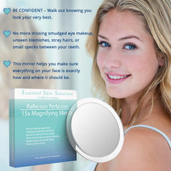 Essential Skin Solutions acrylic-frame mirror adds stylish, durable framing for everyday use.