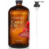 Essentially KateS castor oil 16oz bottle with pump for easy application and storage