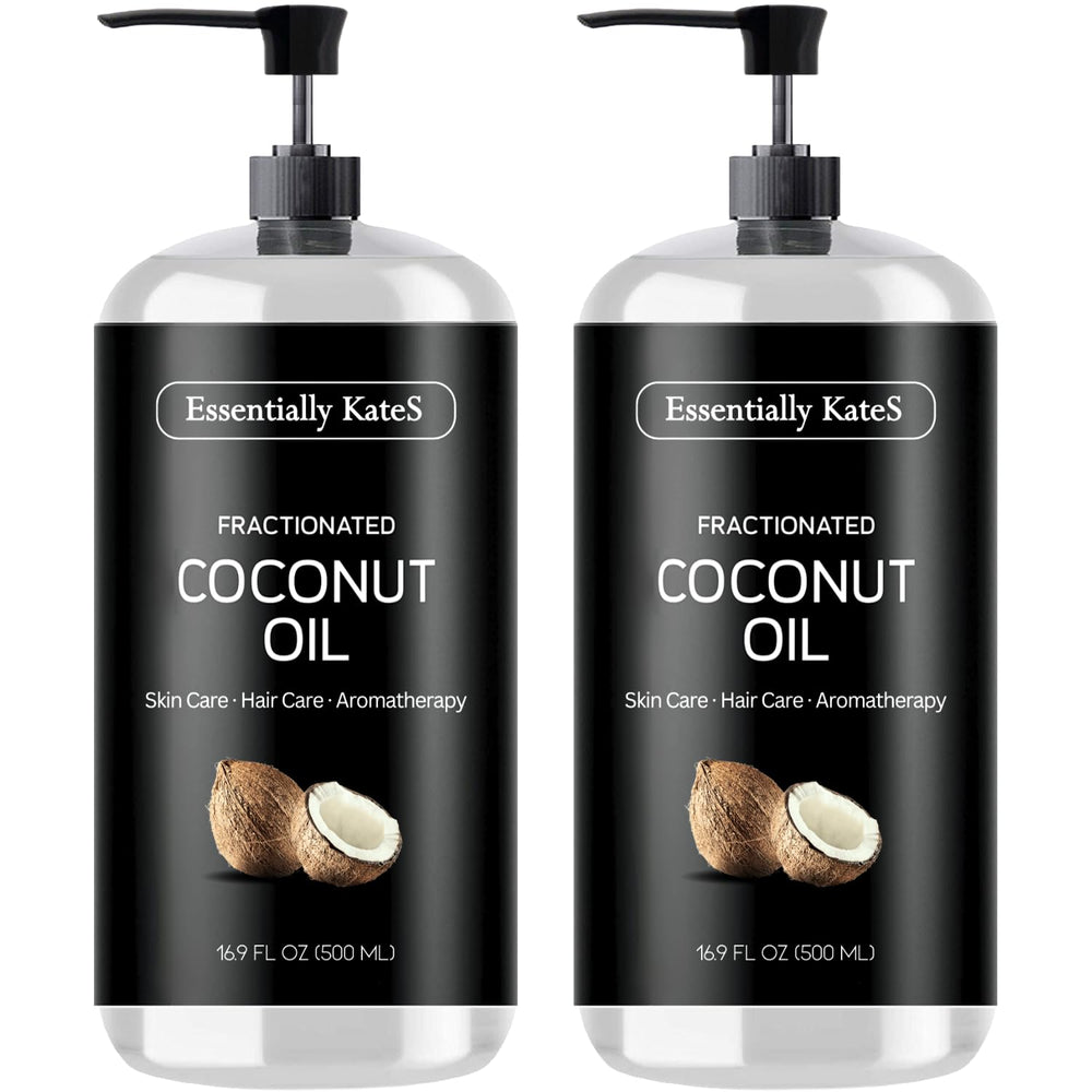 Essentially KateS fractionated coconut oil bottle no scent ideal for skin hydration and daily care.